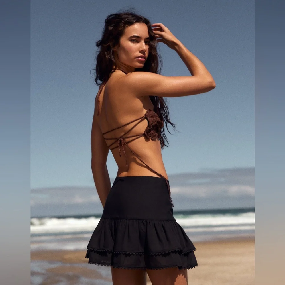ZARA RUFFLED MINI SKIRT